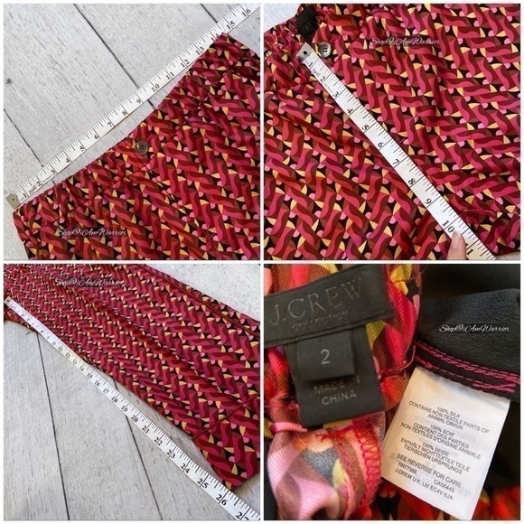 J.Crew Collection silk Ratti herringbone print 2 PC top + pants *shop@iamwarrior - Picture 11 of 14